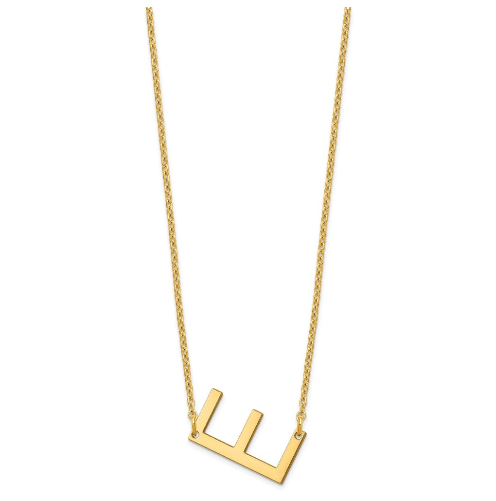 10K Yellow Or White Gold Polished Small Letter Necklace