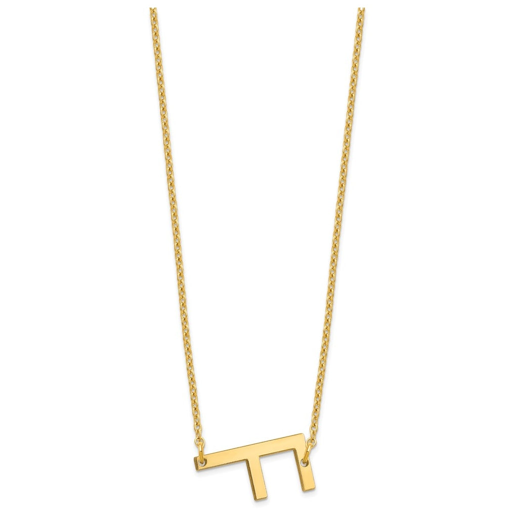 10K Yellow Or White Gold Polished Small Letter Necklace