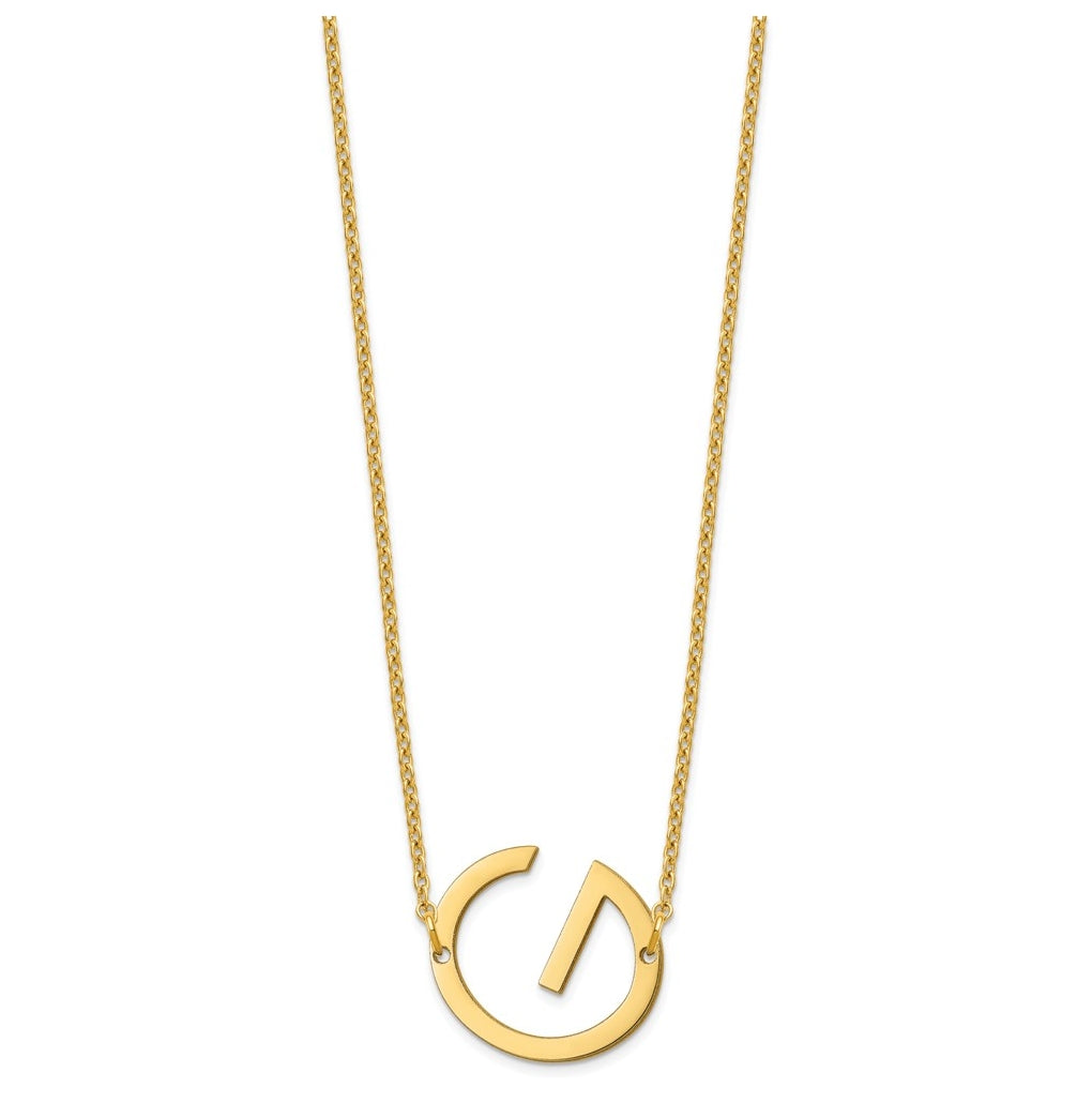 10K Yellow Or White Gold Polished Small Letter Necklace