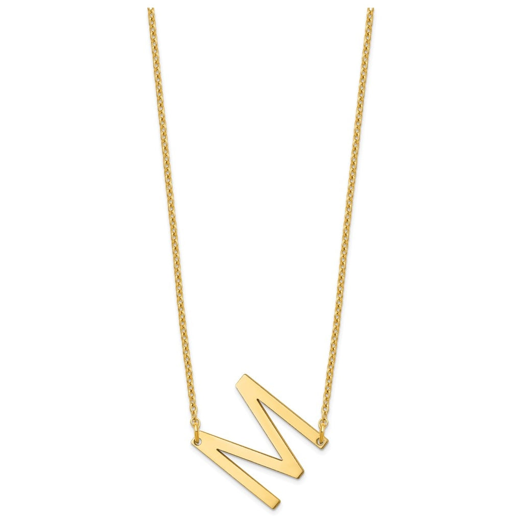 10K Yellow Or White Gold Polished Small Letter Necklace