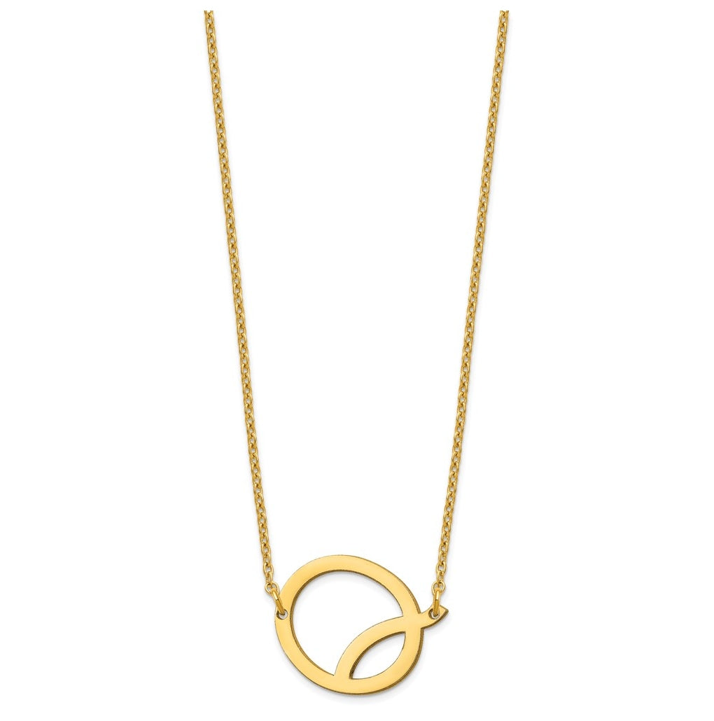 10K Yellow Or White Gold Polished Small Letter Necklace