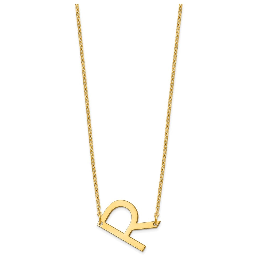 10K Yellow Or White Gold Polished Small Letter Necklace