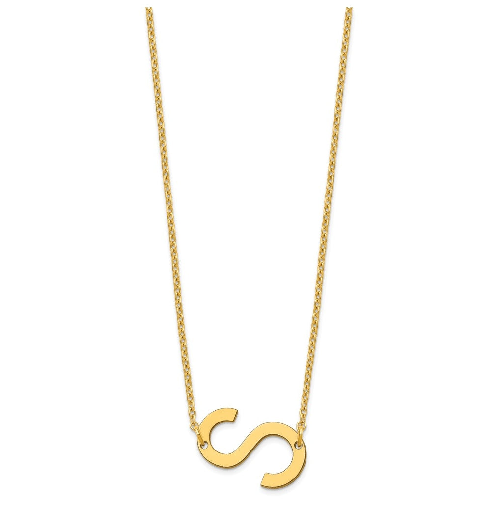 10K Yellow Or White Gold Polished Small Letter Necklace