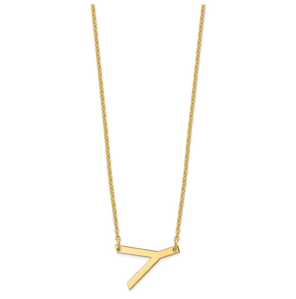 10K Yellow Or White Gold Polished Small Letter Necklace
