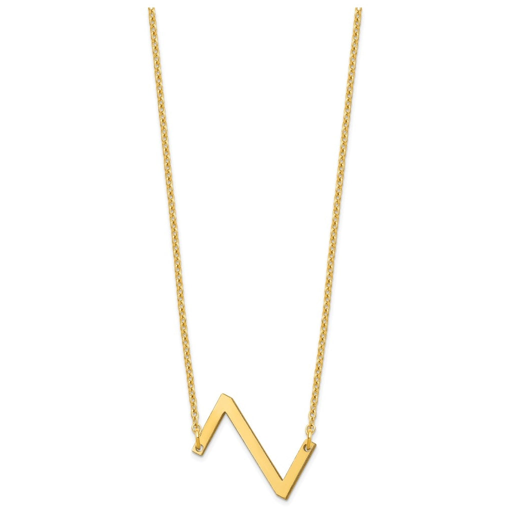 10K Yellow Or White Gold Polished Small Letter Necklace
