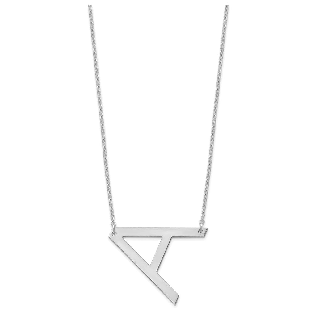 10K Yellow Or White Gold Polished Large Letter Necklace – Elegant Jewelry Gift for Birthday, Anniversary, Engagement, Wedding