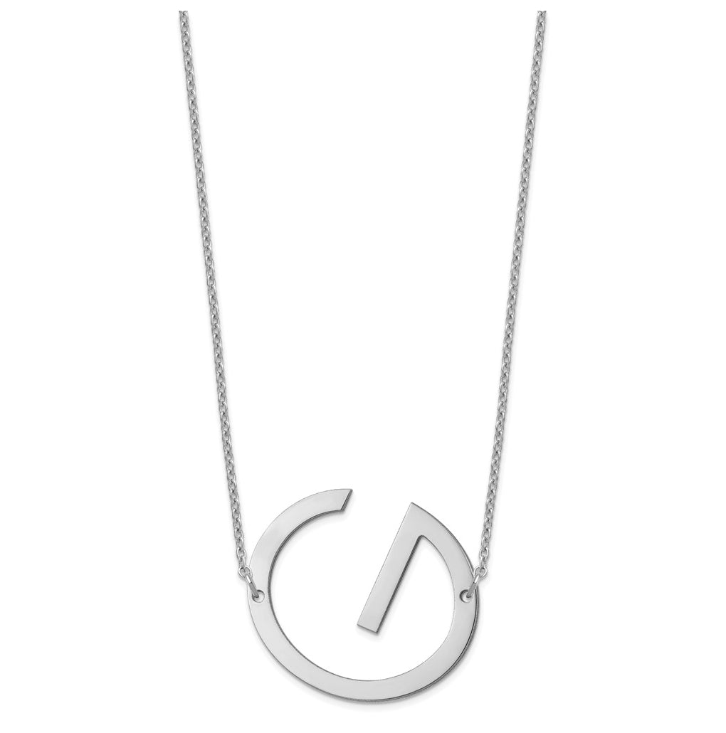 10K Yellow Or White Gold Polished Large Letter Necklace – Elegant Jewelry Gift for Birthday, Anniversary, Engagement, Wedding