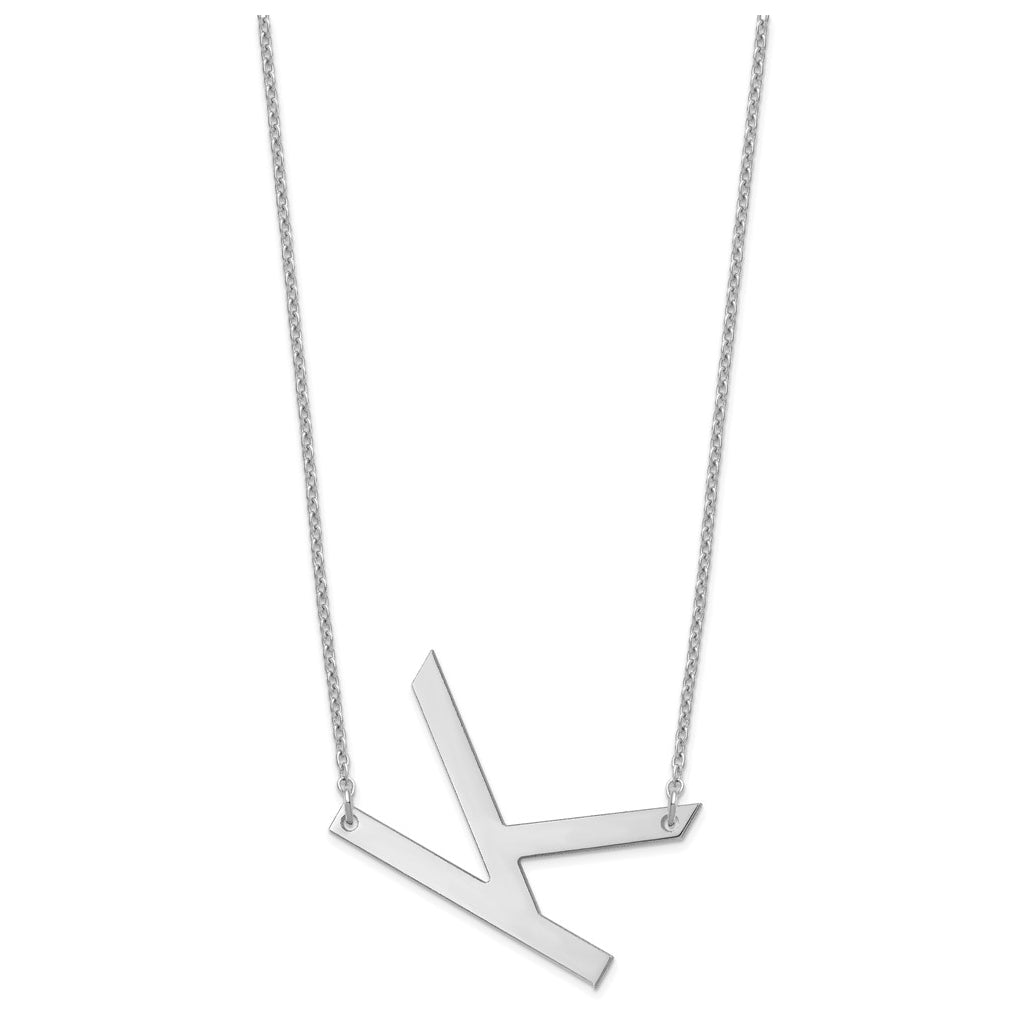 10K Yellow Or White Gold Polished Large Letter Necklace – Elegant Jewelry Gift for Birthday, Anniversary, Engagement, Wedding