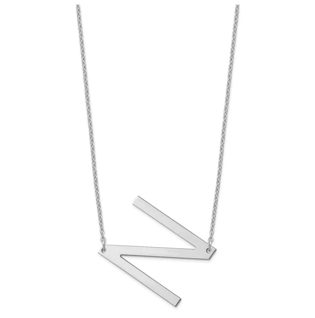 10K Yellow Or White Gold Polished Large Letter Necklace – Elegant Jewelry Gift for Birthday, Anniversary, Engagement, Wedding