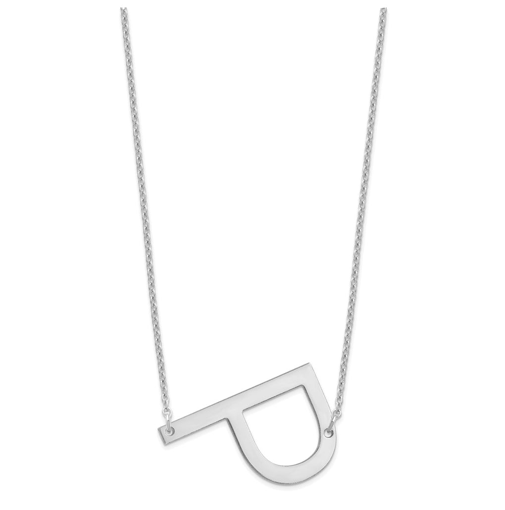 10K Yellow Or White Gold Polished Large Letter Necklace – Elegant Jewelry Gift for Birthday, Anniversary, Engagement, Wedding