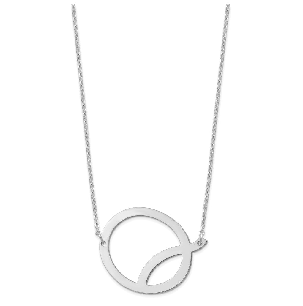 10K Yellow Or White Gold Polished Large Letter Necklace – Elegant Jewelry Gift for Birthday, Anniversary, Engagement, Wedding
