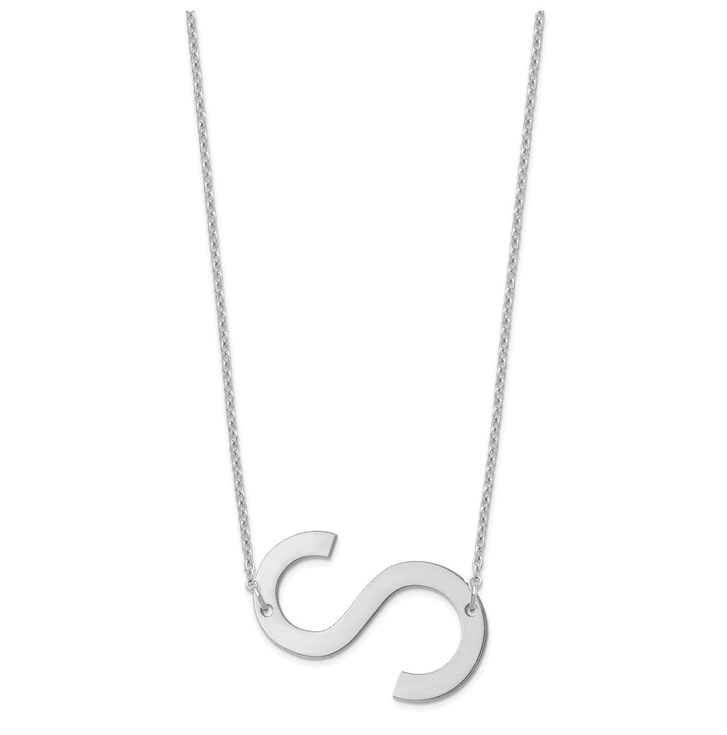 10K Yellow Or White Gold Polished Large Letter Necklace – Elegant Jewelry Gift for Birthday, Anniversary, Engagement, Wedding