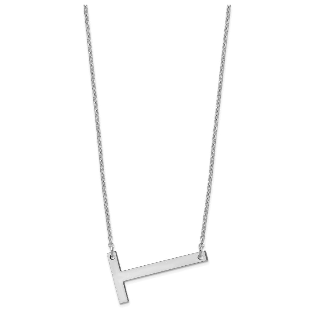 10K Yellow Or White Gold Polished Large Letter Necklace – Elegant Jewelry Gift for Birthday, Anniversary, Engagement, Wedding