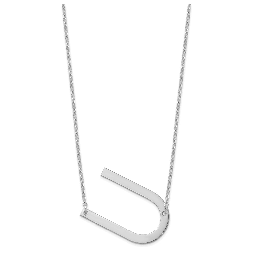 10K Yellow Or White Gold Polished Large Letter Necklace – Elegant Jewelry Gift for Birthday, Anniversary, Engagement, Wedding