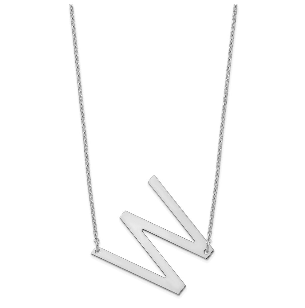 10K Yellow Or White Gold Polished Large Letter Necklace – Elegant Jewelry Gift for Birthday, Anniversary, Engagement, Wedding