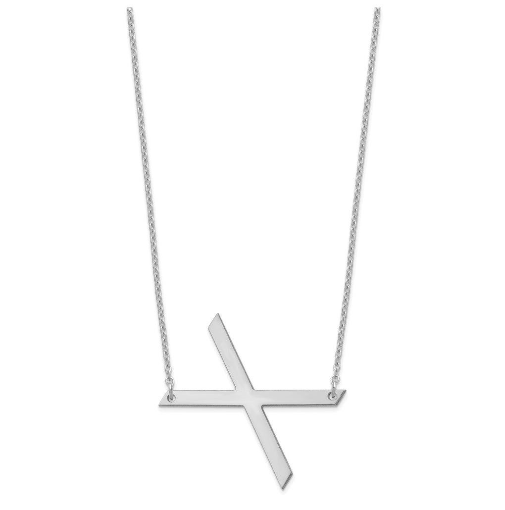 10K Yellow Or White Gold Polished Large Letter Necklace – Elegant Jewelry Gift for Birthday, Anniversary, Engagement, Wedding