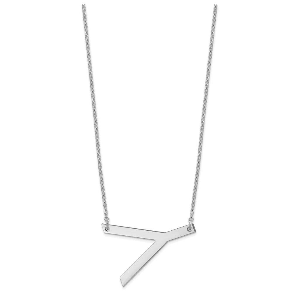 10K Yellow Or White Gold Polished Large Letter Necklace – Elegant Jewelry Gift for Birthday, Anniversary, Engagement, Wedding