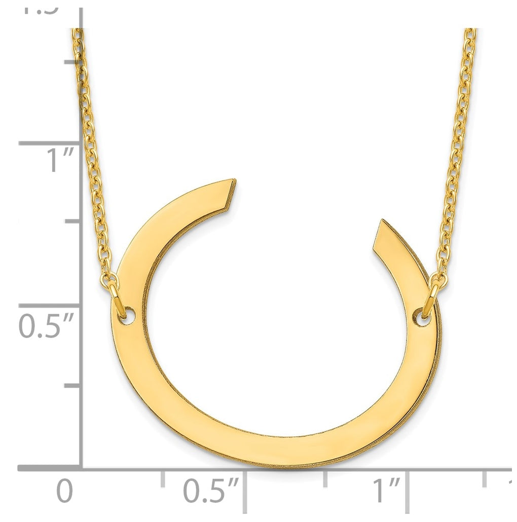 10K Yellow Or White Gold Polished Large Letter Necklace – Elegant Jewelry Gift for Birthday, Anniversary, Engagement, Wedding