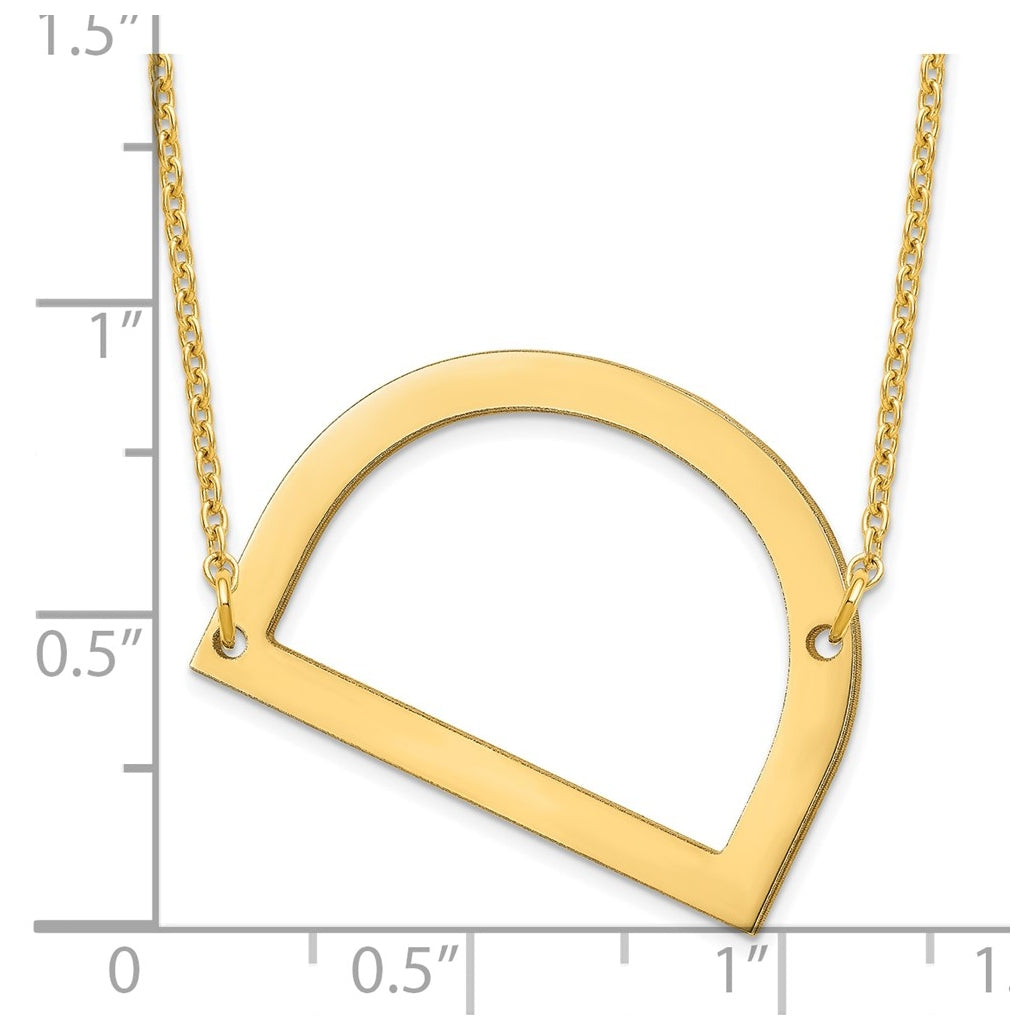 10K Yellow Or White Gold Polished Large Letter Necklace – Elegant Jewelry Gift for Birthday, Anniversary, Engagement, Wedding