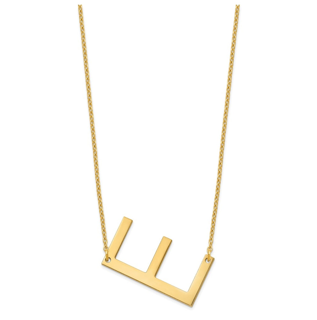 10K Yellow Or White Gold Polished Large Sideways Letter Necklace