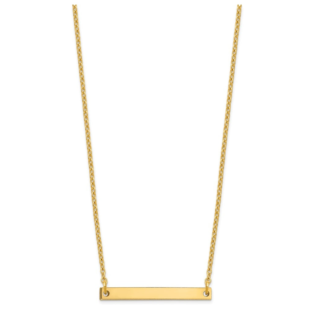 10K Yellow Or White Gold Polished Large Sideways Letter Necklace