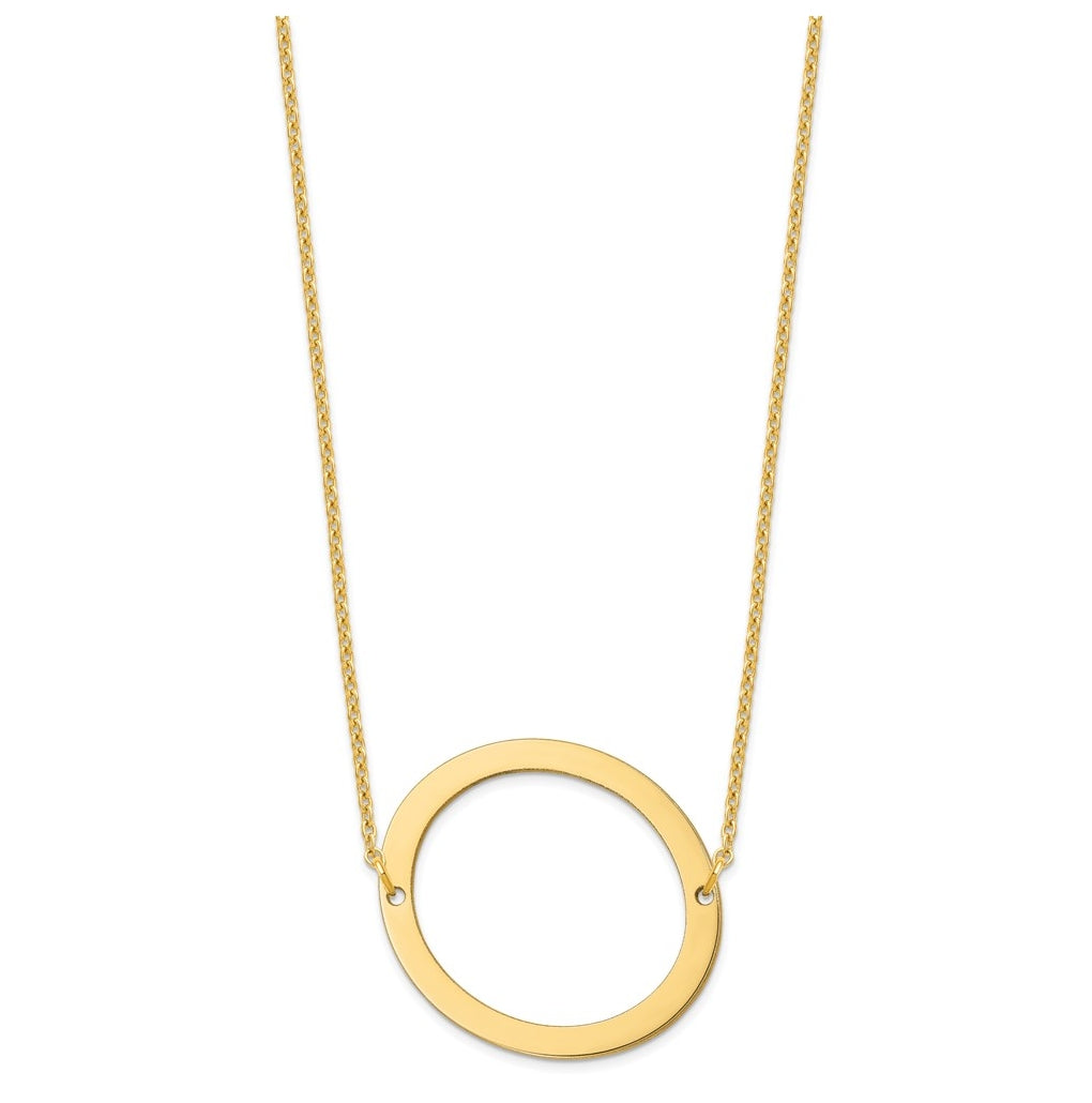 10K Yellow Or White Gold Polished Large Sideways Letter Necklace