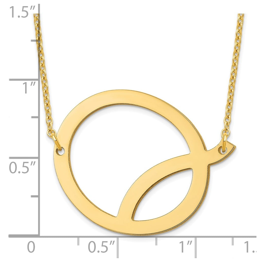 10K Yellow Or White Gold Polished Large Letter Necklace – Elegant Jewelry Gift for Birthday, Anniversary, Engagement, Wedding