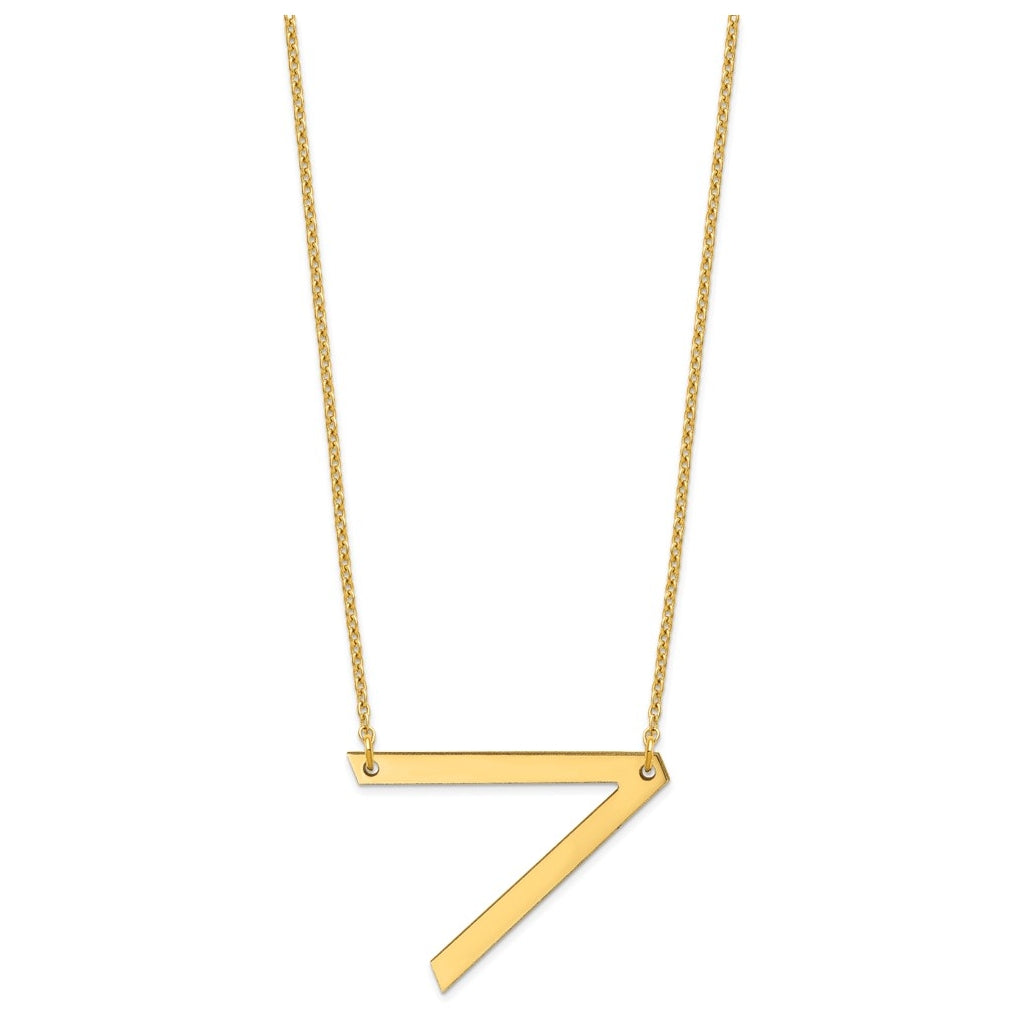 10K Yellow Or White Gold Polished Large Sideways Letter Necklace