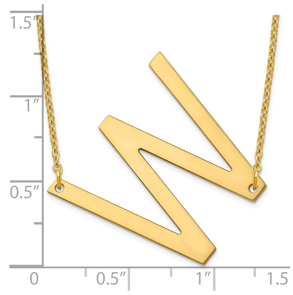 10K Yellow Or White Gold Polished Large Letter Necklace – Elegant Jewelry Gift for Birthday, Anniversary, Engagement, Wedding