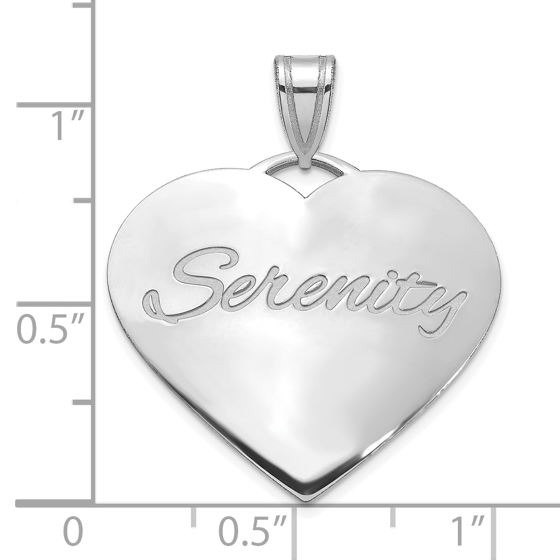 10K White Gold Large Domed Heart
