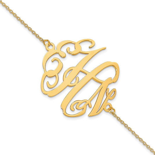 10K Yellow Gold Polished Monogram Chain Bracelet