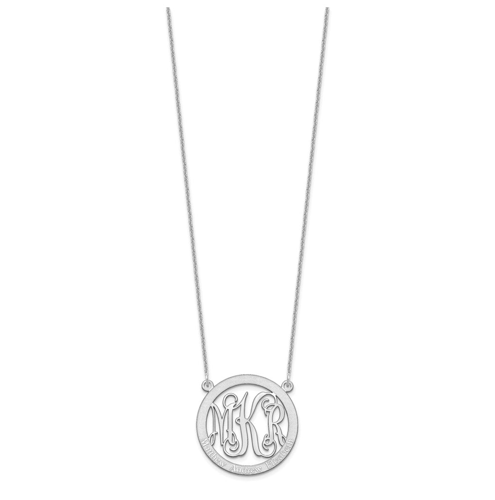 10k Yellow Or White Gold Small Family Monogram Necklace – Elegant Jewelry Gift for Birthday, Anniversary, Engagement, Wedding