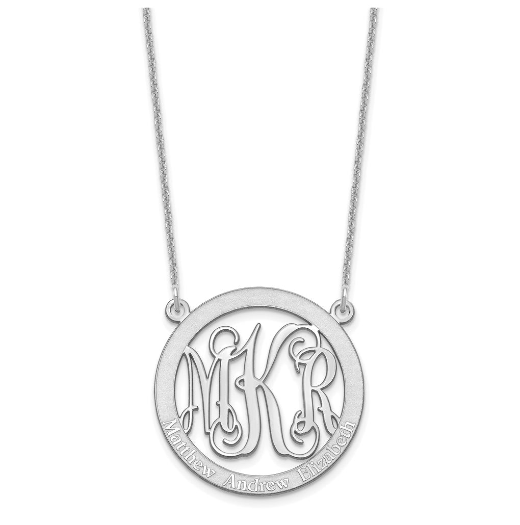 10k Yellow Or White Gold Small Family Monogram Necklace – Elegant Jewelry Gift for Birthday, Anniversary, Engagement, Wedding