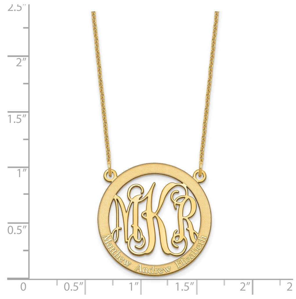 10k Yellow Or White Gold Small Family Monogram Necklace – Elegant Jewelry Gift for Birthday, Anniversary, Engagement, Wedding