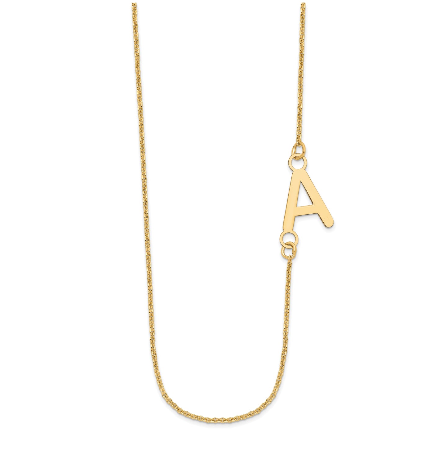 10K Yellow Gold Small Offset Initial Necklace