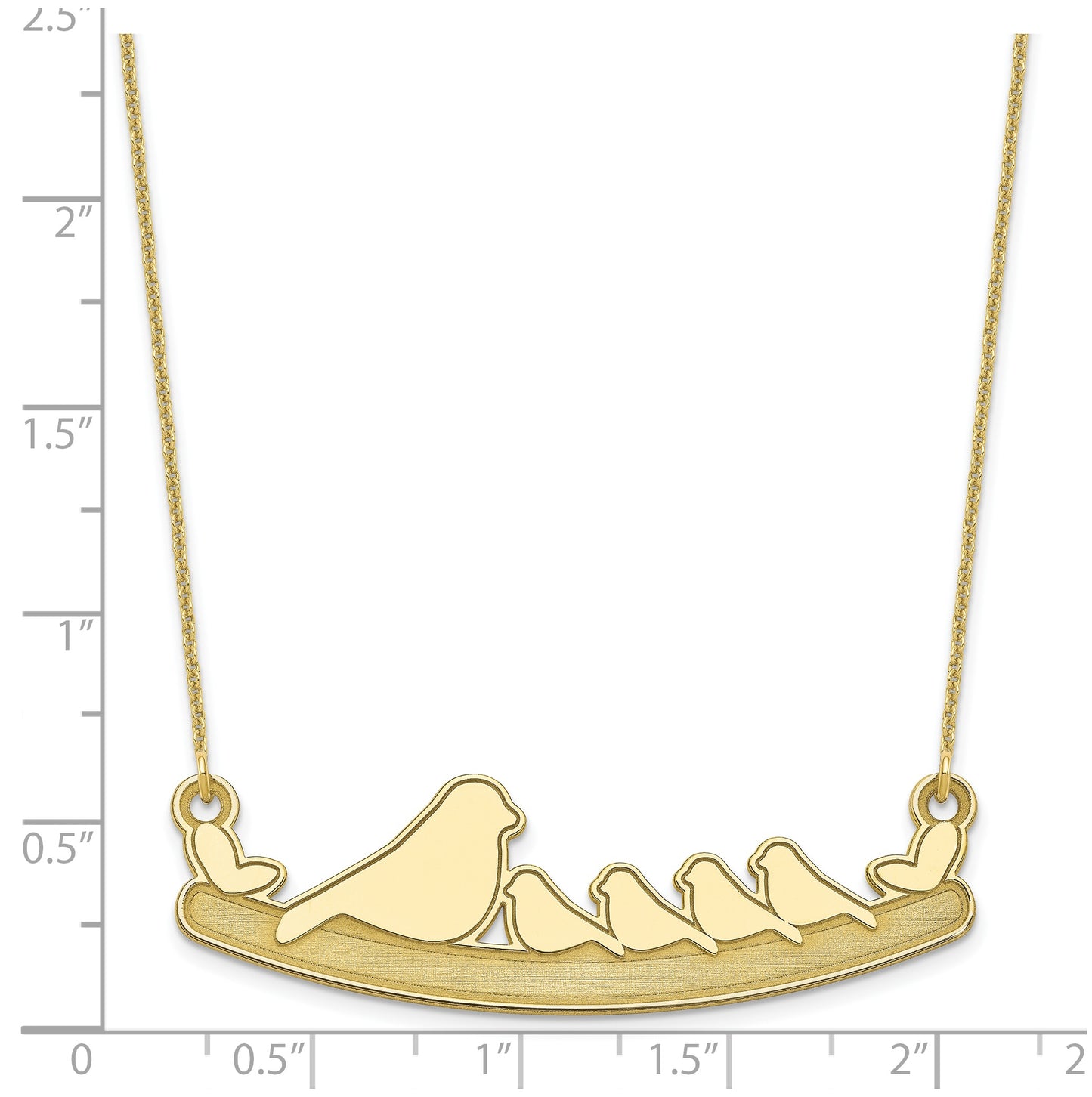 10K Yellow Or White Gold Mom and Baby Bird Necklace