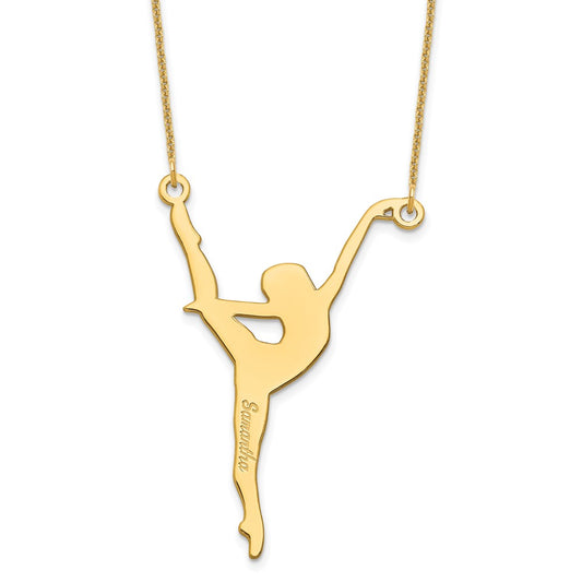 10K Yellow Gold Personalized Dancer Necklace