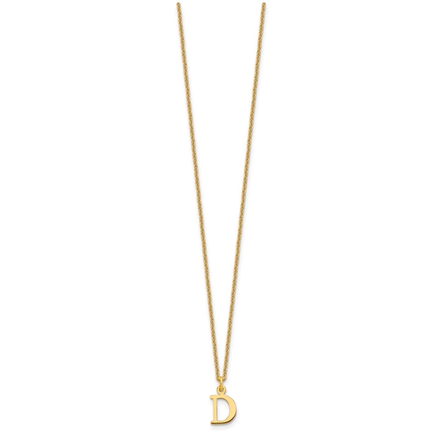 10K Yellow Gold Cutout Letter D Initial Necklace