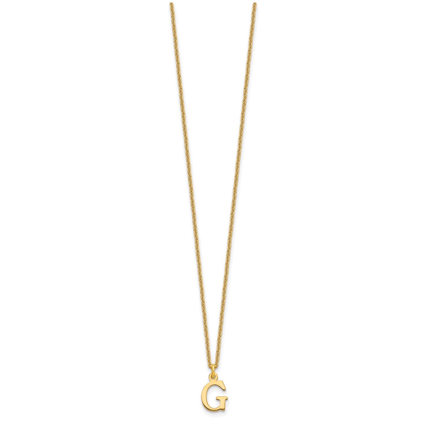 10K Yellow Gold Cutout Letter G Initial Necklace