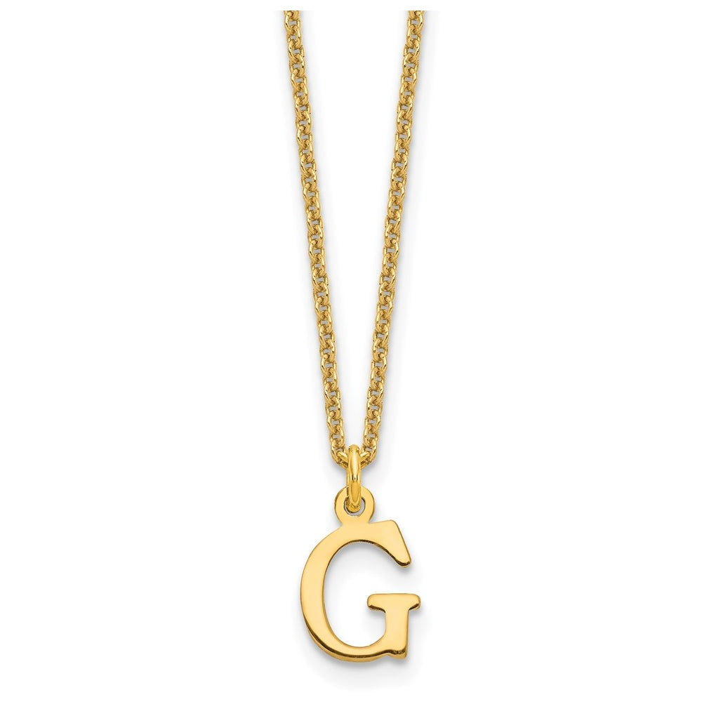 10K Yellow Gold Cutout Letter G Initial Necklace
