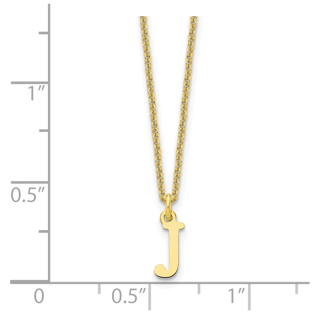 10K Yellow Gold Cutout Letter J Initial Necklace