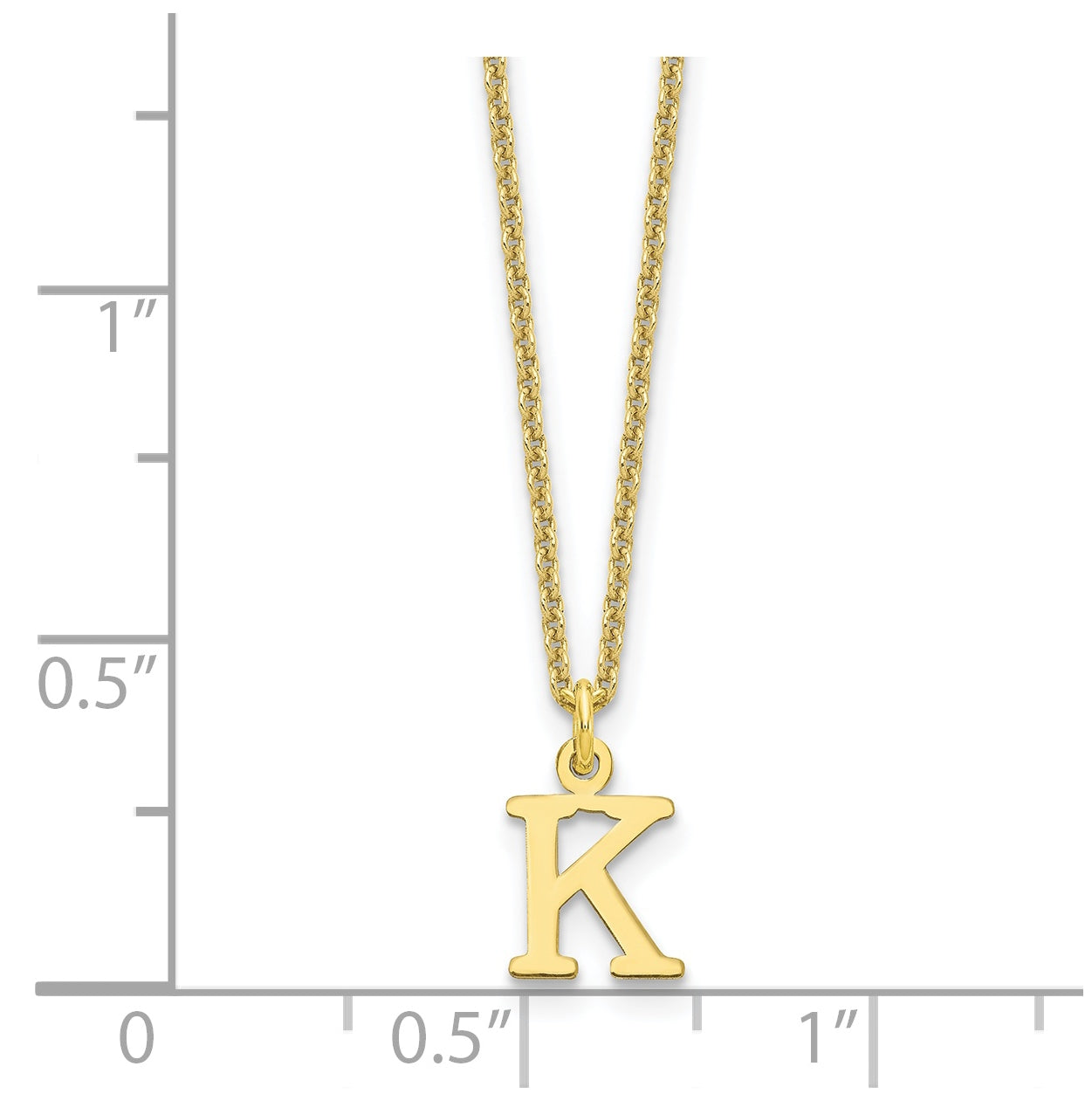10K Yellow Gold Cutout Letter K Initial Necklace