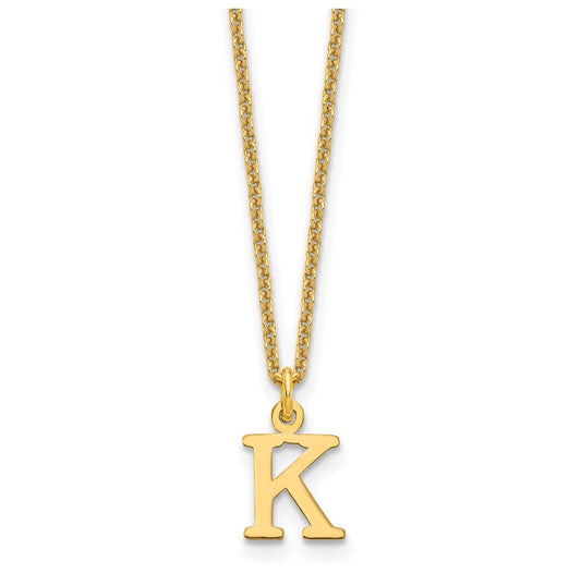 10K Yellow Gold Cutout Letter K Initial Necklace