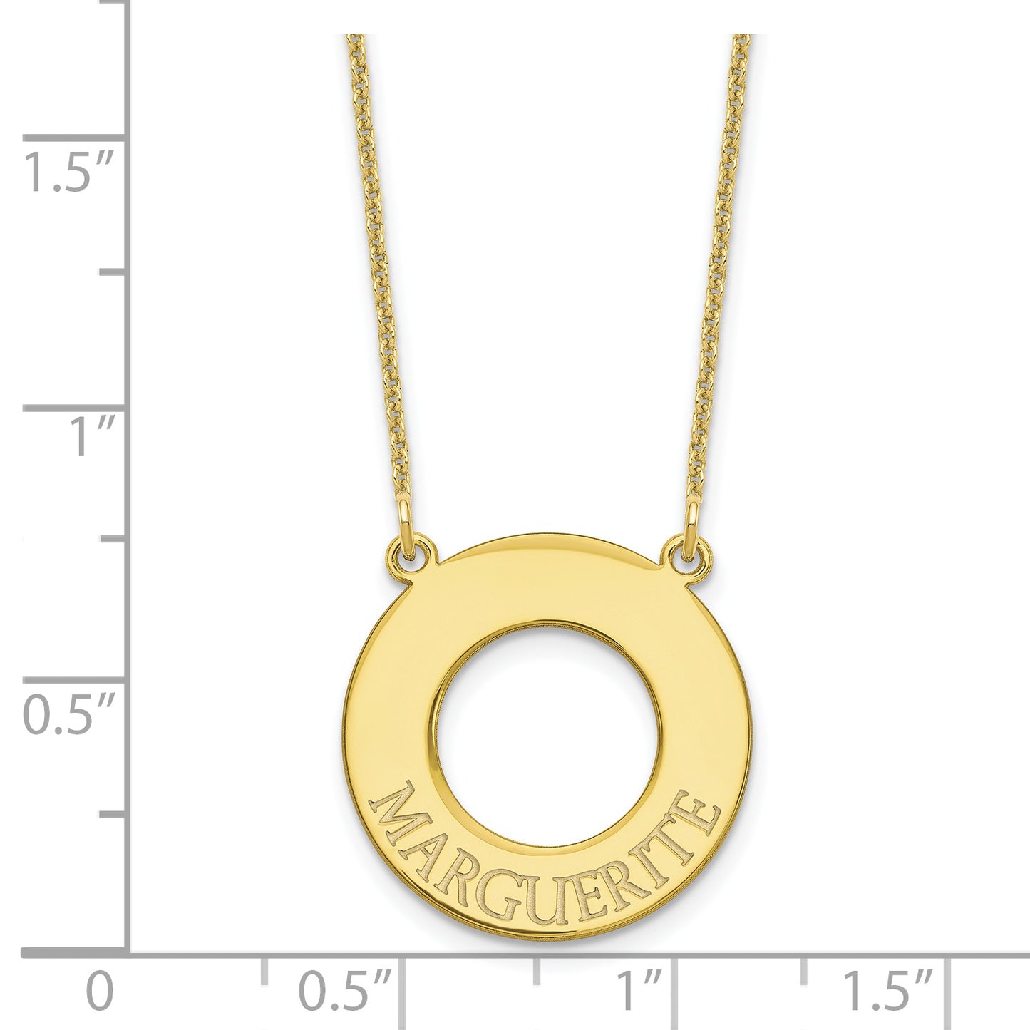 10K Yellow Gold Open Circle with 1 Name Necklace