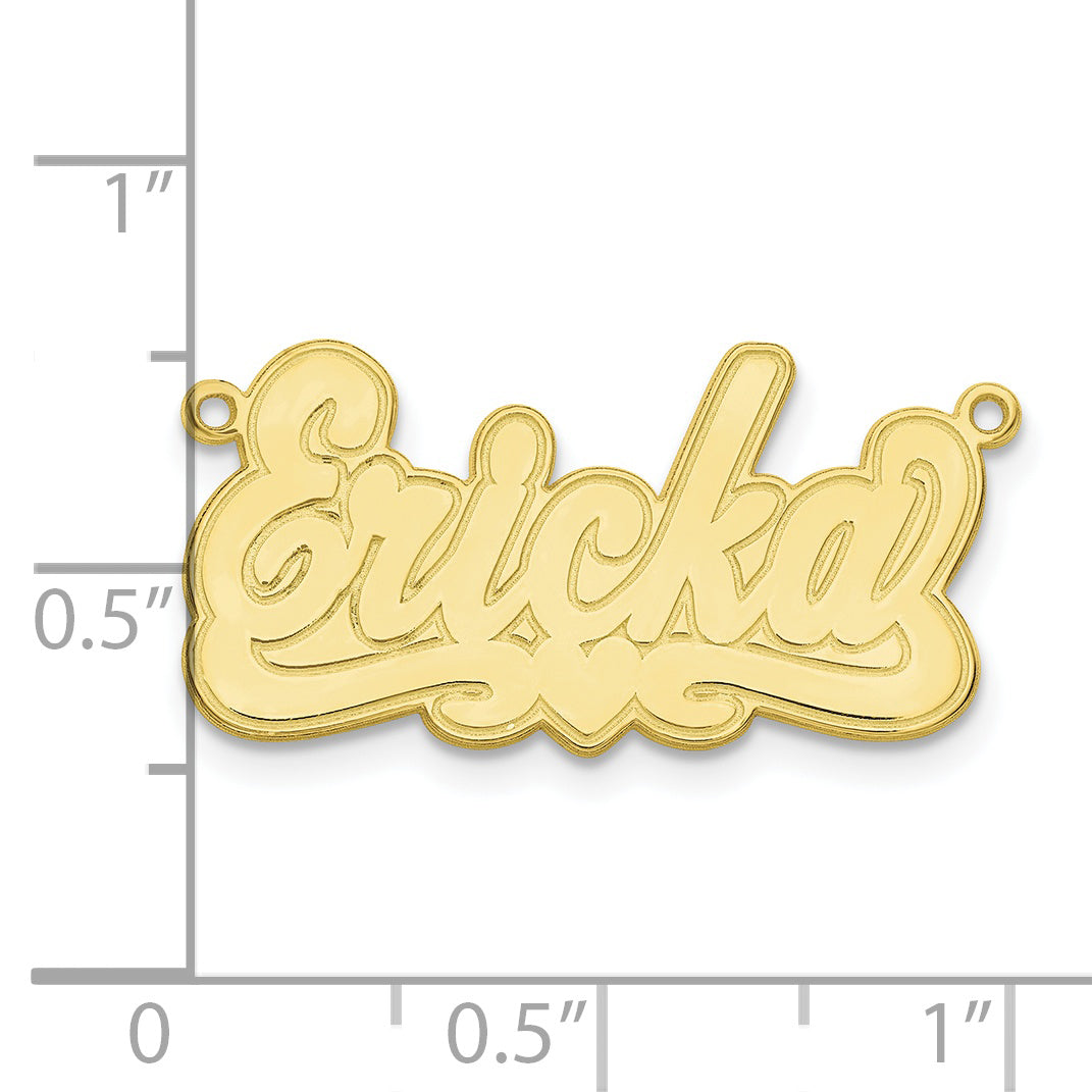 10K Yellow Gold Etched Heart Name Plate