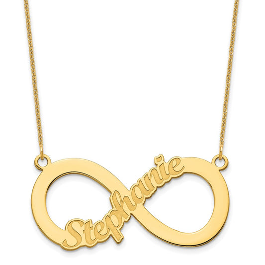 10K Yellow Gold 1 Name Infinity Necklace