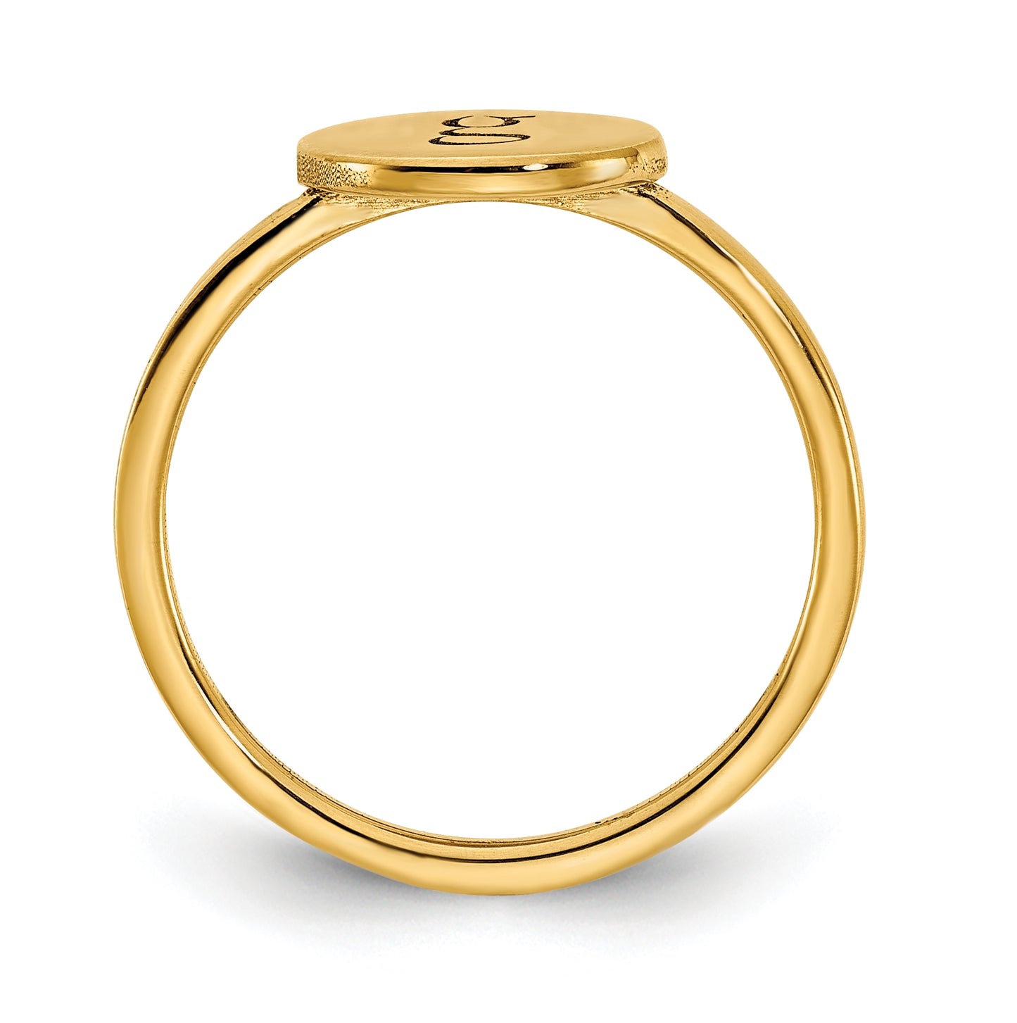 10K Yellow Gold Initial Oval Signet Ring, Size 6