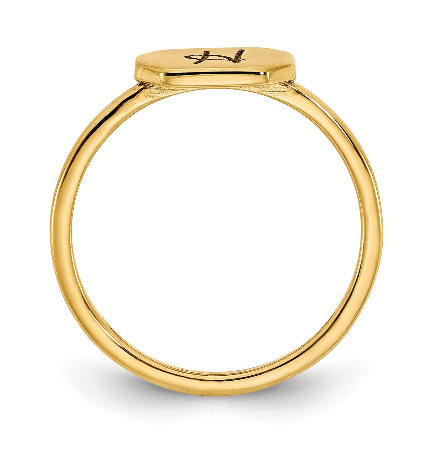 10K Yellow Gold Initial Octagon Signet Ring, Size 6