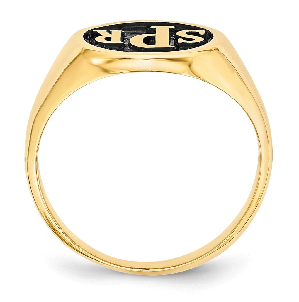 10k Yellow Or White Gold with Epoxy Monogram Ring – Elegant Jewelry Gift for Birthday, Anniversary, Engagement, Wedding