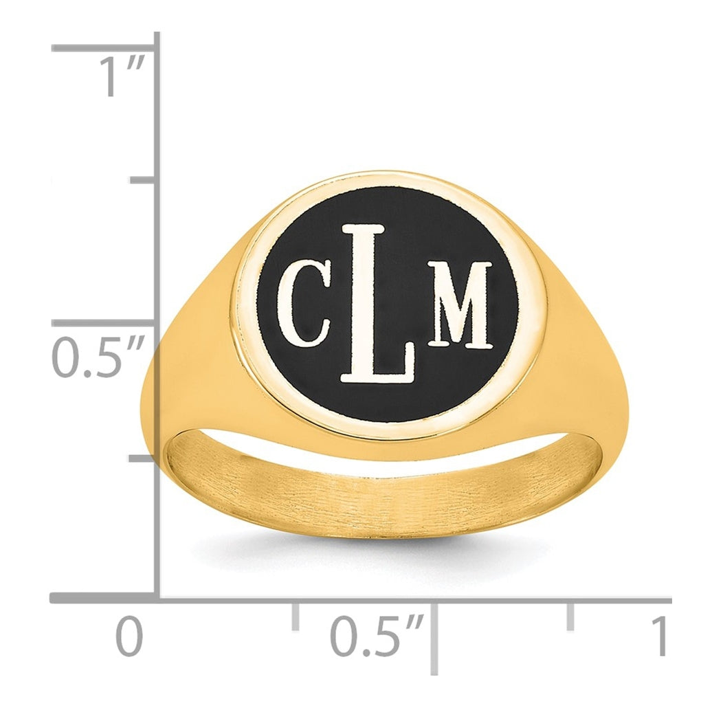 10k Yellow Or White Gold with Epoxy Monogram Ring – Elegant Jewelry Gift for Birthday, Anniversary, Engagement, Wedding